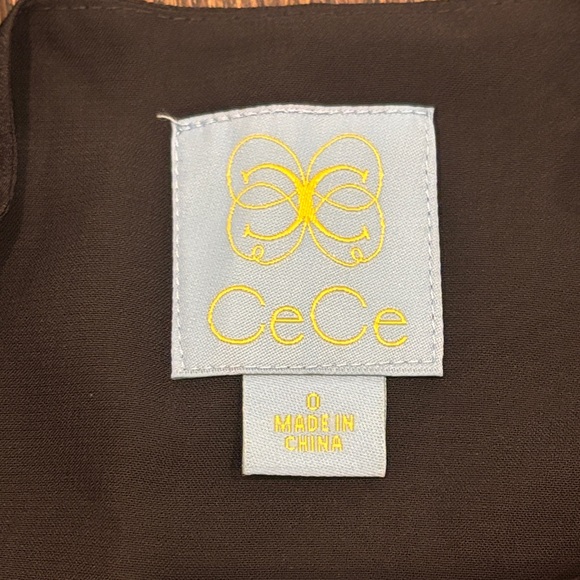 CeCe Women’s Black Dress with Orange and Yellow Embroidery Size 0 - Picture 4 of 6